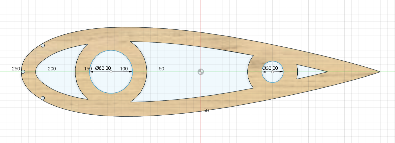 Gabarit plan principal diamètre mâts