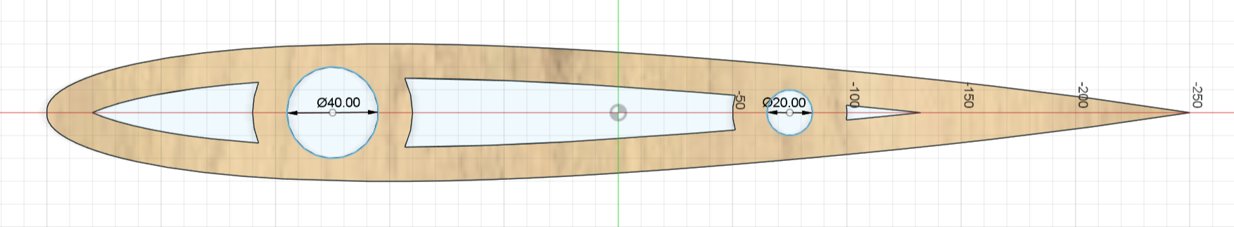 Gabarit volet diamètre mâts